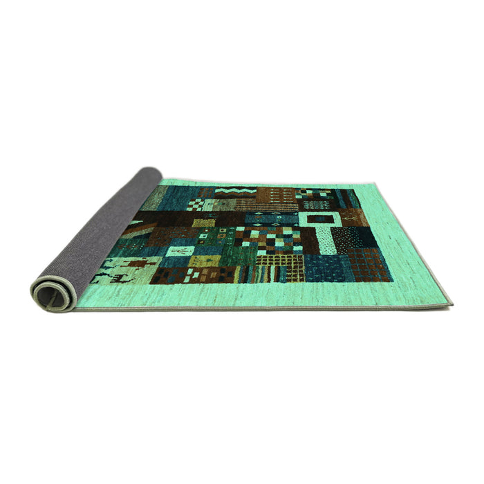 Sideview of Abstract Turquoise Contemporary Rug, con1623turq