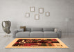 Machine Washable Abstract Orange Contemporary Area Rugs in a Living Room, wshcon1623org