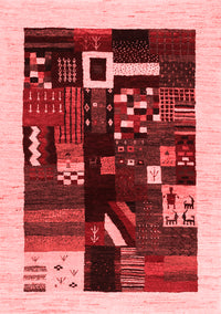 Abstract Red Contemporary Rug, con1623red