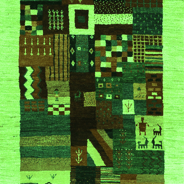 Abstract Green Contemporary Rug, con1623grn