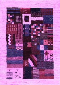 Abstract Purple Contemporary Rug, con1623pur