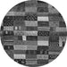 Square Abstract Gray Contemporary Rug, con1624gry