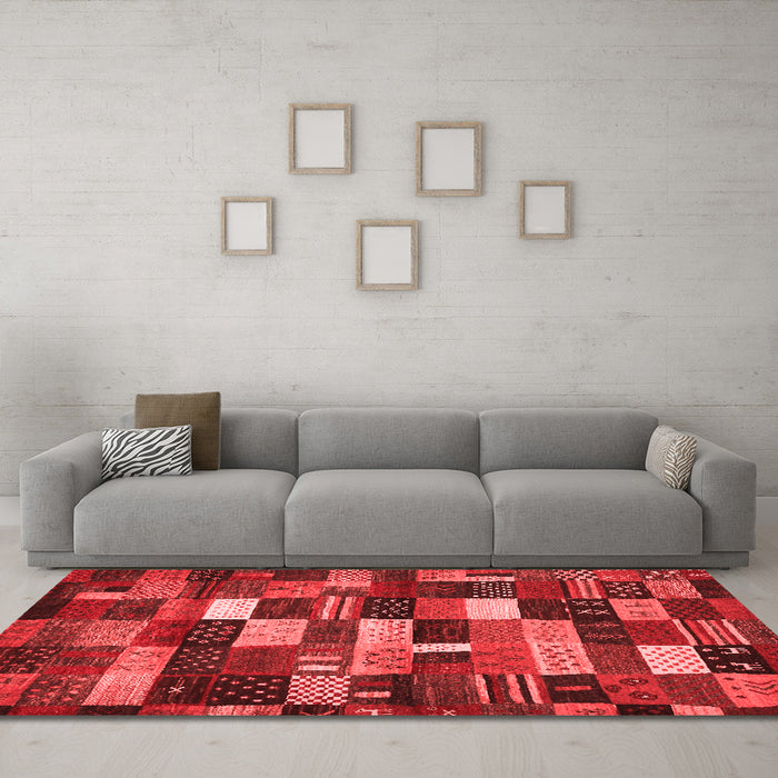 Contemporary Red Washable Rugs