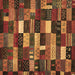 Square Machine Washable Abstract Brown Contemporary Rug, wshcon1624brn