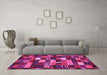 Machine Washable Abstract Pink Contemporary Rug in a Living Room, wshcon1624pnk