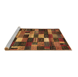 Sideview of Machine Washable Abstract Brown Contemporary Rug, wshcon1624brn