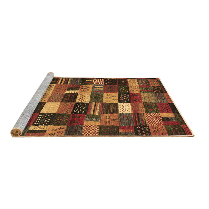 Sideview of Machine Washable Abstract Brown Contemporary Rug, wshcon1624brn