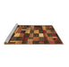 Sideview of Machine Washable Abstract Brown Contemporary Rug, wshcon1624brn