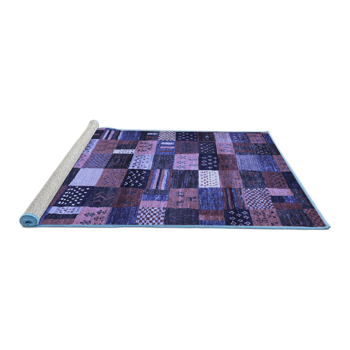 Sideview of Machine Washable Abstract Blue Contemporary Rug, wshcon1624blu