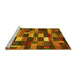 Sideview of Machine Washable Abstract Yellow Contemporary Rug, wshcon1624yw