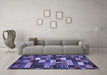 Machine Washable Abstract Blue Contemporary Rug in a Living Room, wshcon1624blu