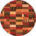 Square Abstract Orange Contemporary Rug, con1624org