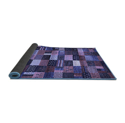 Sideview of Abstract Blue Contemporary Rug, con1624blu