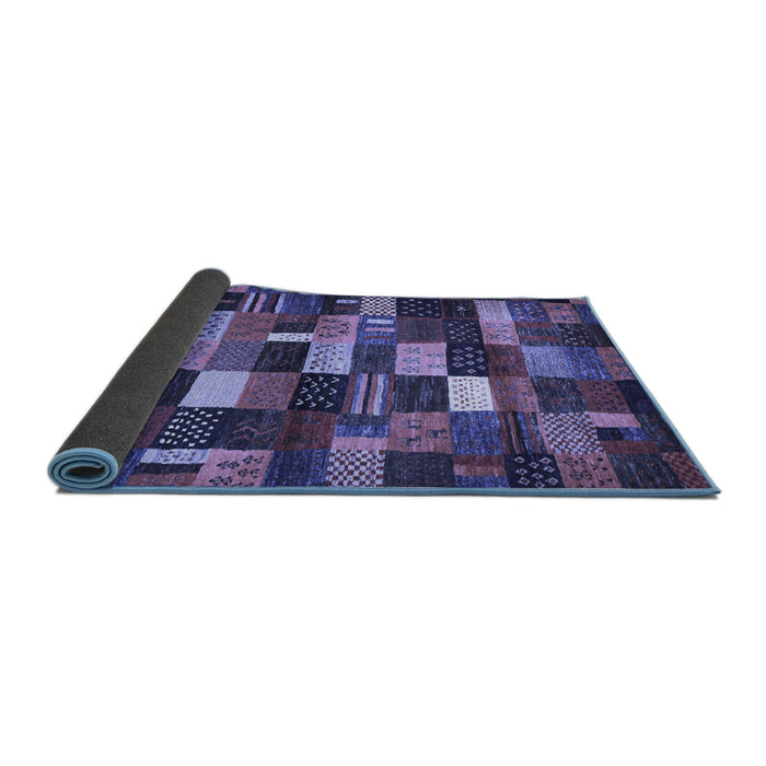 Sideview of Abstract Blue Contemporary Rug, con1624blu