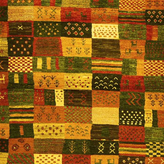 Abstract Yellow Contemporary Rug, con1624yw