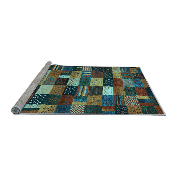 Sideview of Machine Washable Abstract Light Blue Contemporary Rug, wshcon1624lblu