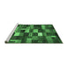 Sideview of Machine Washable Abstract Emerald Green Contemporary Area Rugs, wshcon1624emgrn