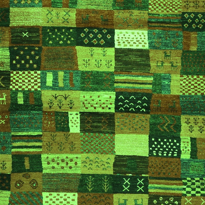 Serging Thickness of Machine Washable Abstract Green Contemporary Area Rugs, wshcon1624grn