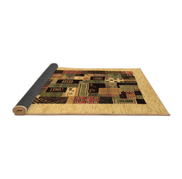 Sideview of Abstract Brown Contemporary Rug, con1625brn