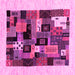 Square Abstract Pink Contemporary Rug, con1625pnk