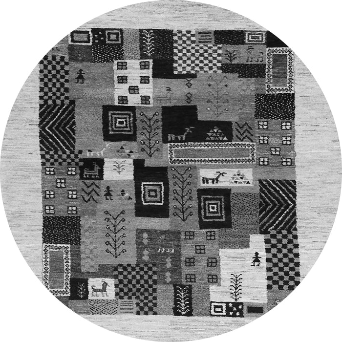 Square Abstract Gray Contemporary Rug, con1625gry