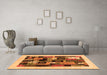 Machine Washable Abstract Orange Contemporary Area Rugs in a Living Room, wshcon1625org