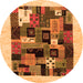 Square Abstract Orange Contemporary Rug, con1625org