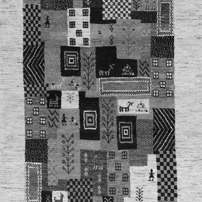 Serging Thickness of Machine Washable Abstract Gray Contemporary Rug, wshcon1625gry