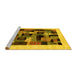 Sideview of Machine Washable Abstract Yellow Contemporary Rug, wshcon1625yw