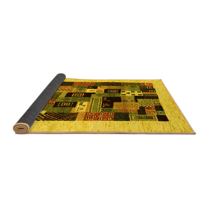Sideview of Abstract Yellow Contemporary Rug, con1625yw