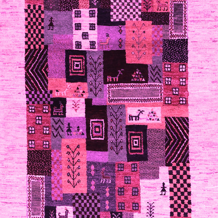 Machine Washable Abstract Pink Contemporary Rug, wshcon1625pnk