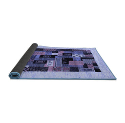 Sideview of Abstract Blue Contemporary Rug, con1625blu