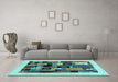 Machine Washable Abstract Light Blue Contemporary Rug in a Living Room, wshcon1625lblu