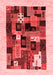 Abstract Red Contemporary Area Rugs