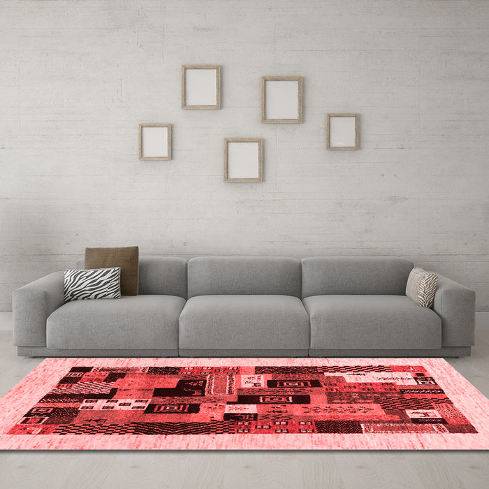 Contemporary Red Washable Rugs