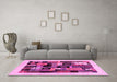 Machine Washable Abstract Pink Contemporary Rug in a Living Room, wshcon1625pnk