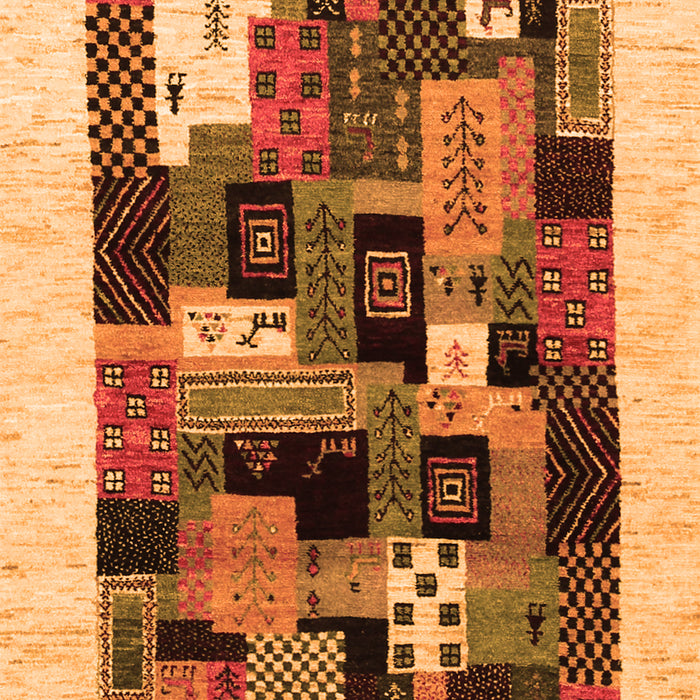 Serging Thickness of Machine Washable Abstract Orange Contemporary Area Rugs, wshcon1625org