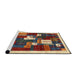 Serging Thickness of Machine Washable Contemporary Brown Green Rug, wshcon1626