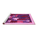 Sideview of Machine Washable Abstract Pink Contemporary Rug, wshcon1626pnk