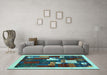 Machine Washable Abstract Light Blue Contemporary Rug in a Living Room, wshcon1626lblu