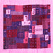 Square Abstract Pink Contemporary Rug, con1626pnk