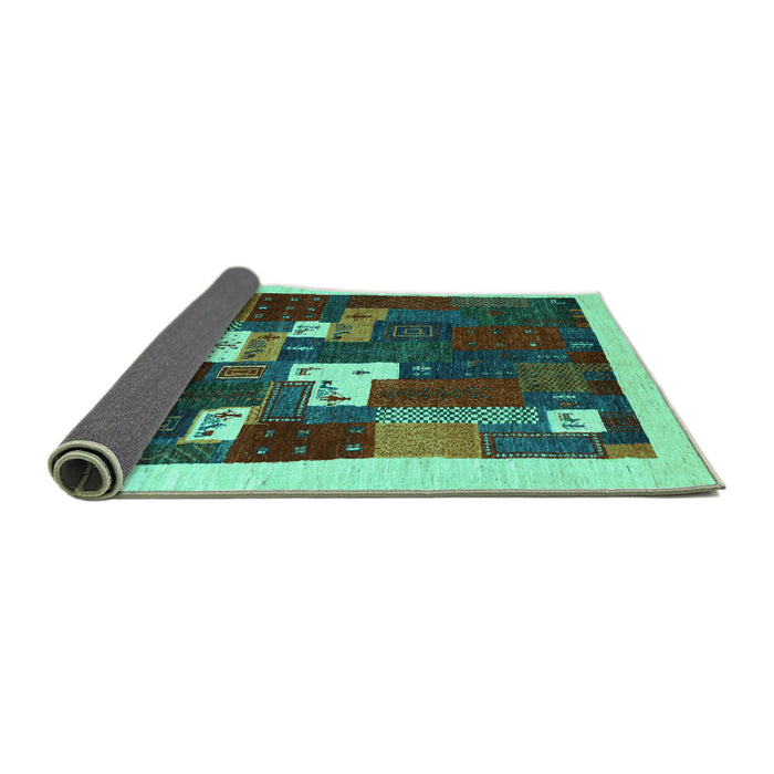 Sideview of Abstract Turquoise Contemporary Rug, con1626turq
