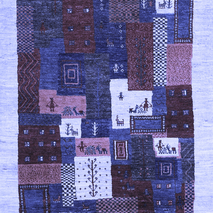 Abstract Blue Contemporary Rug, con1626blu