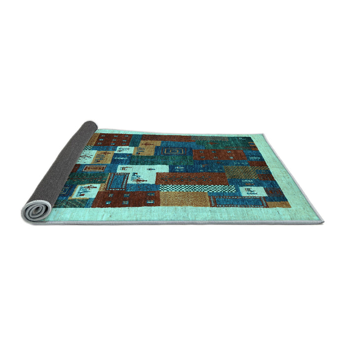 Sideview of Abstract Light Blue Contemporary Rug, con1626lblu