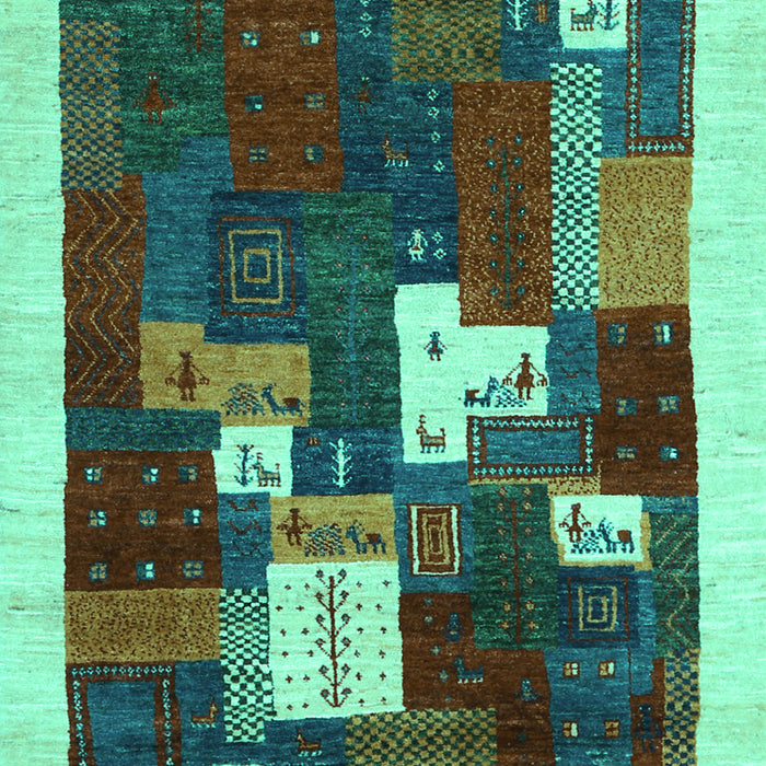 Abstract Turquoise Contemporary Rug, con1626turq