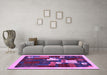 Machine Washable Abstract Purple Contemporary Area Rugs in a Living Room, wshcon1626pur