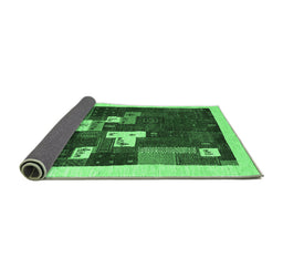 Sideview of Abstract Emerald Green Contemporary Rug, con1626emgrn