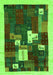 Serging Thickness of Machine Washable Abstract Green Contemporary Area Rugs, wshcon1626grn