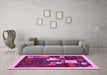 Machine Washable Abstract Pink Contemporary Rug in a Living Room, wshcon1626pnk