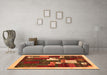 Machine Washable Abstract Orange Contemporary Area Rugs in a Living Room, wshcon1626org